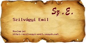 Szilvágyi Emil névjegykártya