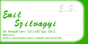 emil szilvagyi business card